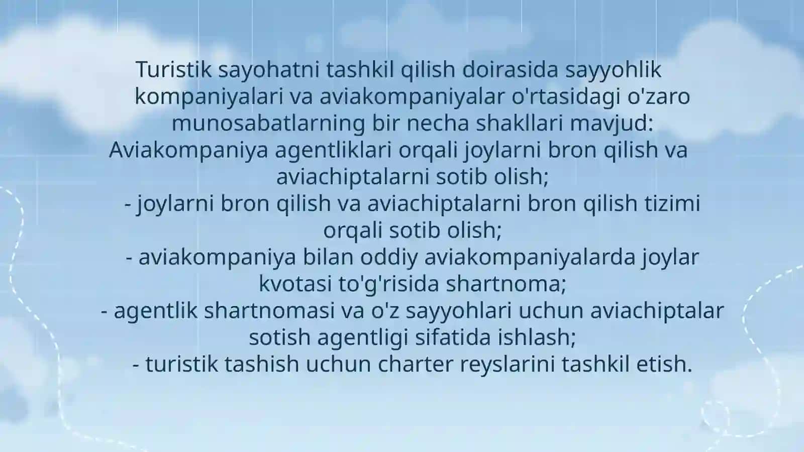 Havo yo’llarida tur marshrut yaratish 4