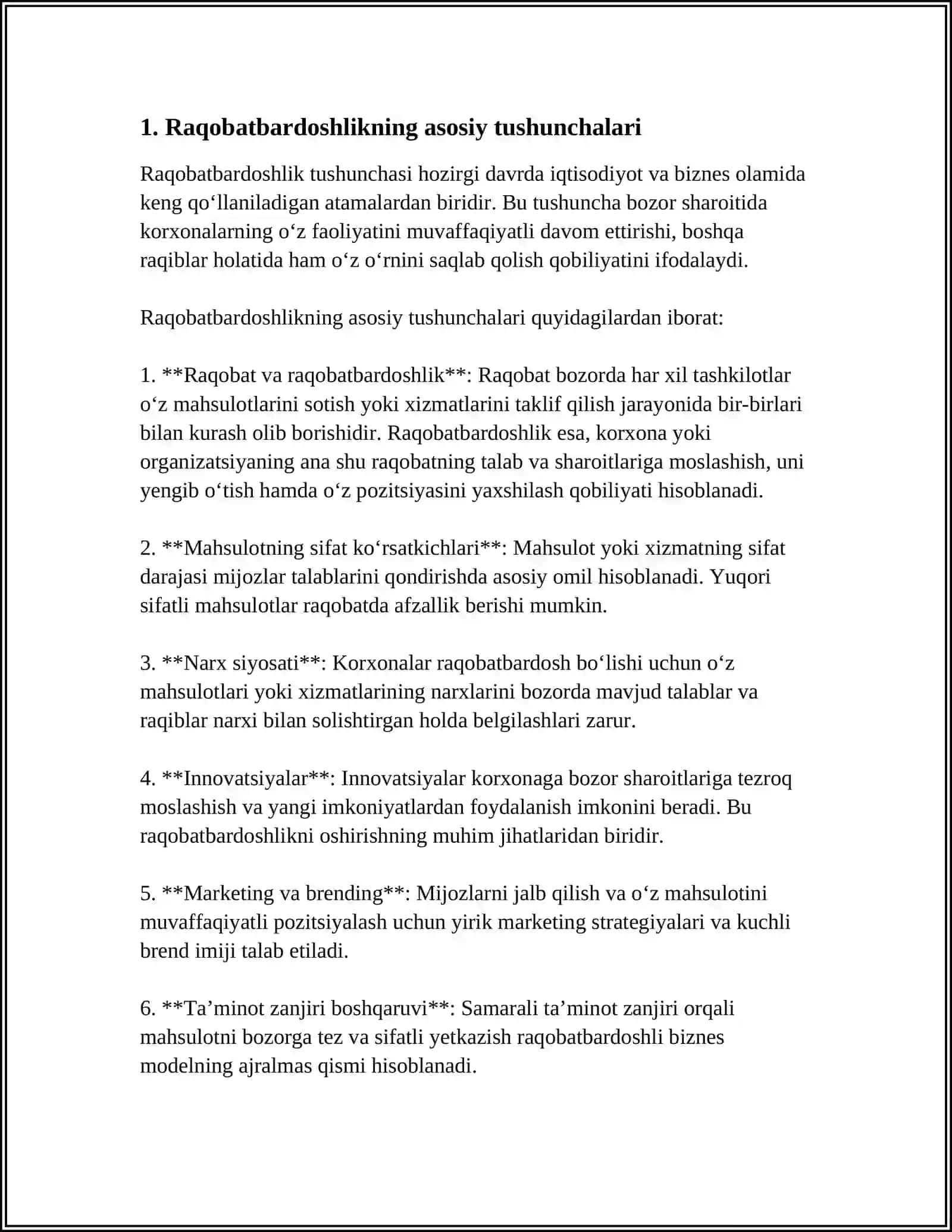 KORXONA IQTISODIYOTI MUSTAQIL ISH 4