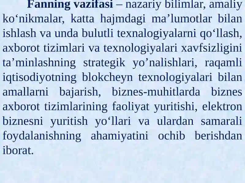 Iqtisodiyotda axborot-kommunikatsion texnologiyalari va tizimlar faniga kirish 4