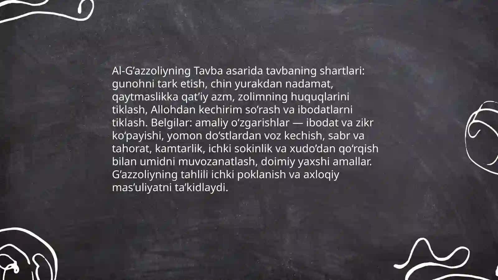 G’azzoliyning Tavba asari asosida din va axloq 4