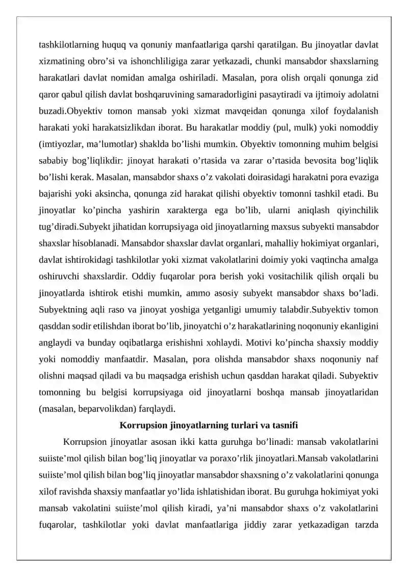Korrupsiyaga oid huquqbuzarliklar uchun jinoiy javobgarlik asoslari 4