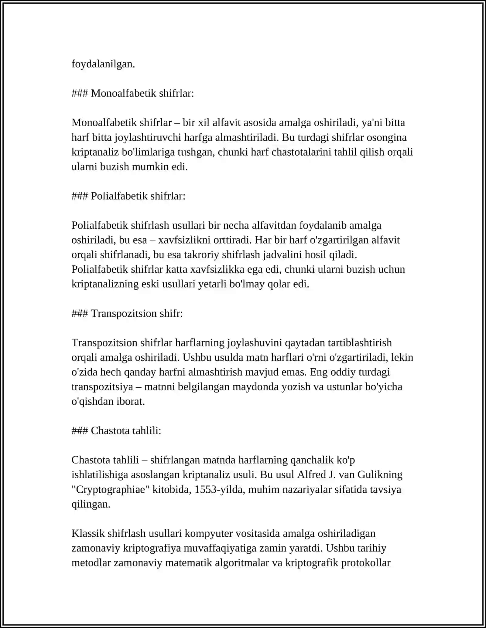 KLASSIK SHIFRLASH ALGORITMLARI 4