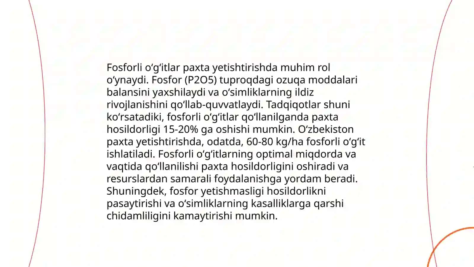 Kaliyli, fosforli va organik oʻgʻitlardan paxtachilikda foydalanish 4
