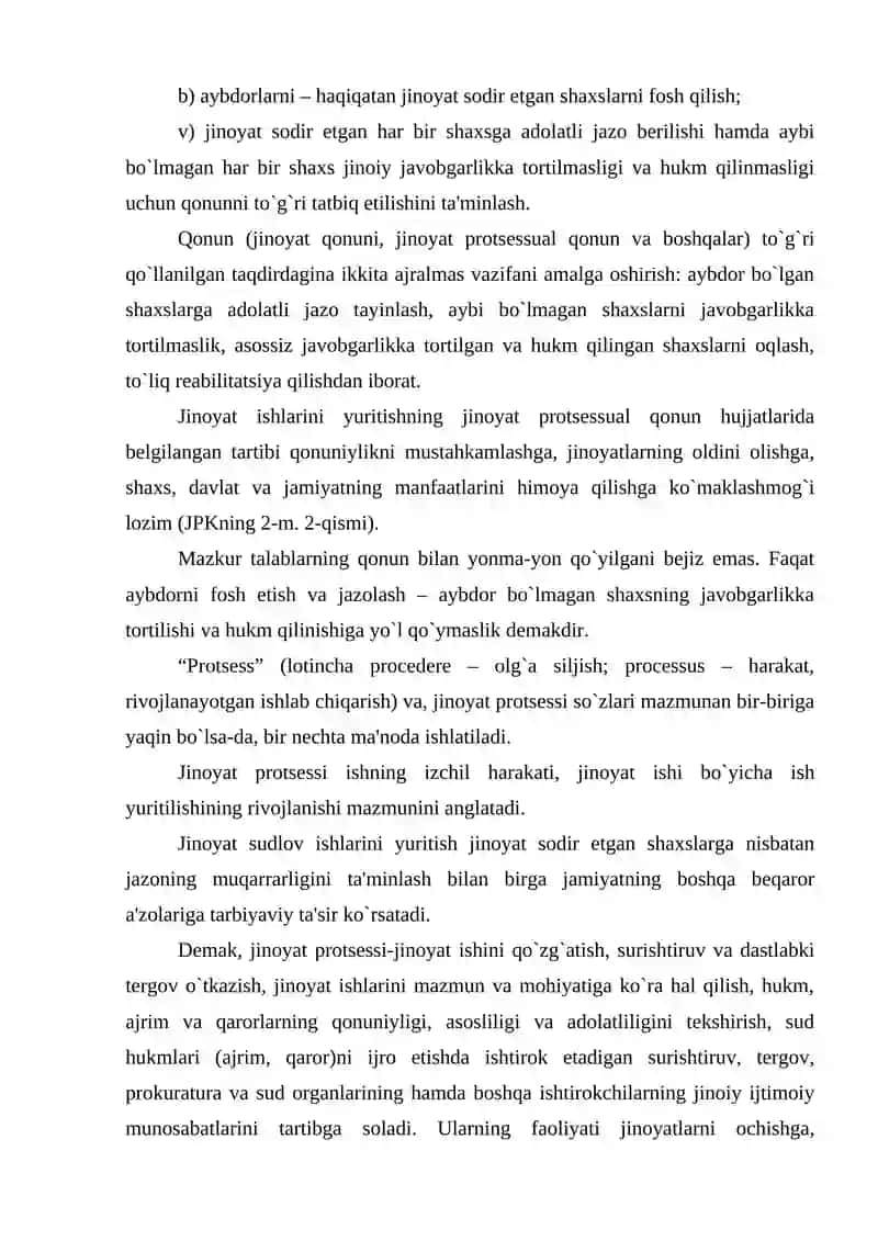 JINOYAT-PROTSESSUAL HUQUQI TUSHUNCHASI, MOHIYATI 4