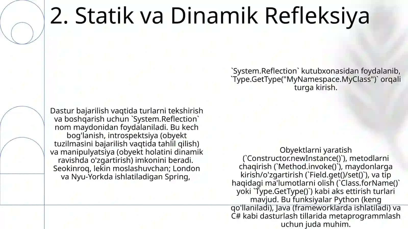Akslantirish. Akslantirish turlari 4