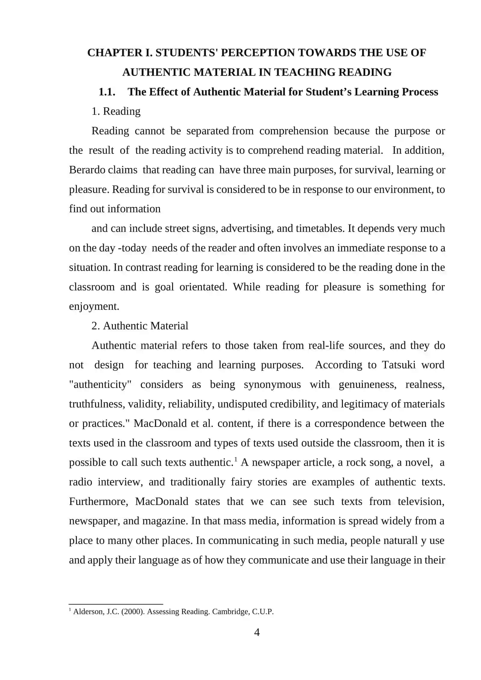 THE ROLE OF AUTHENTIC READING MATERIAL IN IMPROVING CRITICAL THINKING COLLEGE STUDENTS 4