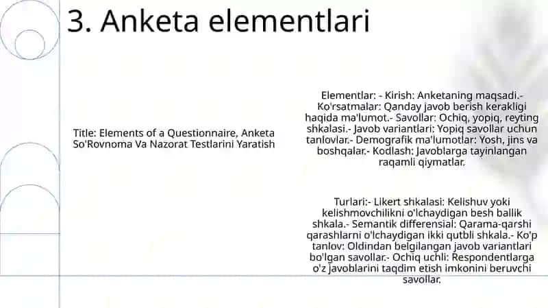 Anketa So'Rovnoma Va Nazorat Testlarini Yaratish 4