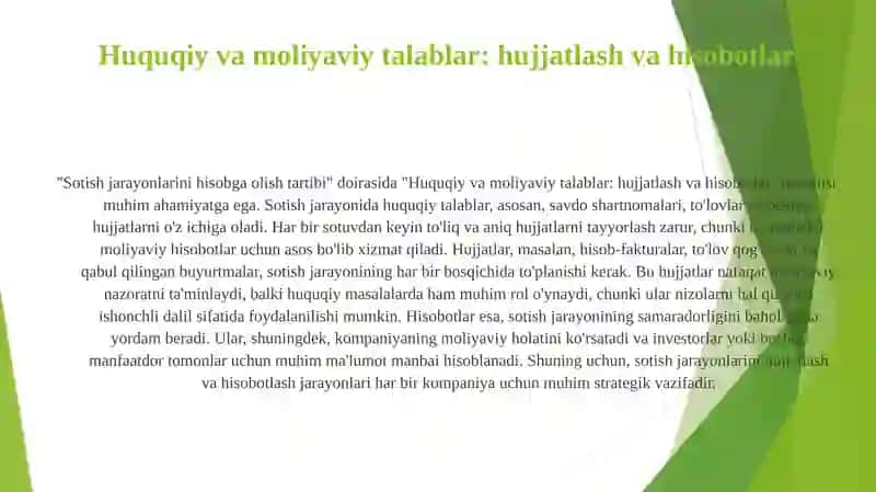 Sotish jarayonlarini hisobga olish tartibi 4