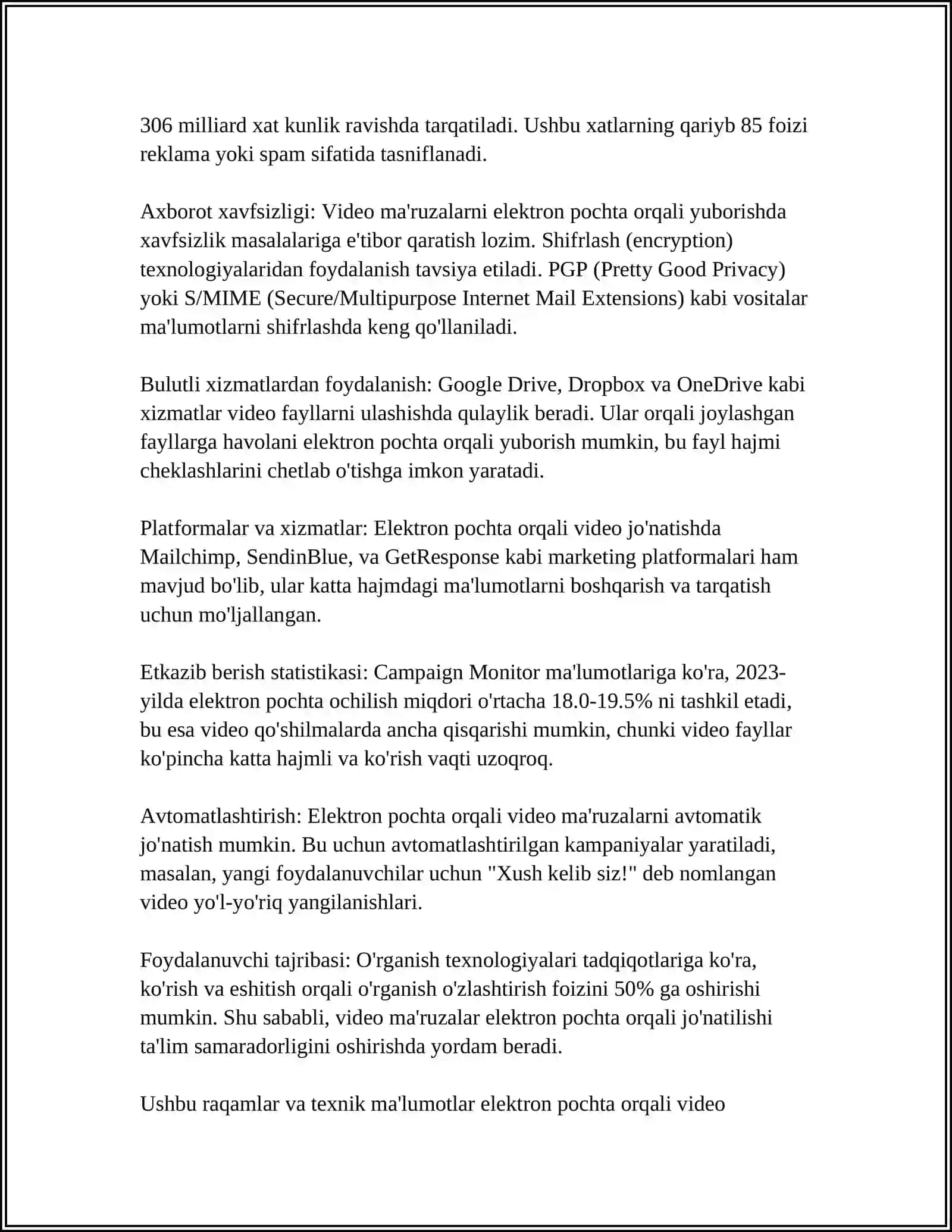 ELEKTRON POCHTA DA VIDEO MA'RUZALARDAN FOYDALANISH 4