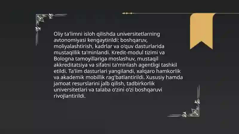 Maktab ta'limini isloh qilish va ta'lim standartlari joriy etilishi 4