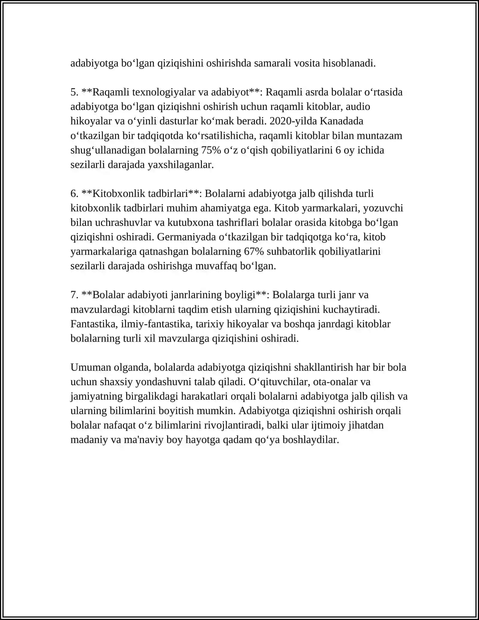 BOLALARNI BADIIY ADABIYOT BILAN TANISHTIRISHDA MTT TARBIYACHISI OLDIDA TURGAN VAZIFALAR. BADIIY ADABIYOT BILAN TANISHTIRISH METODLARI 4
