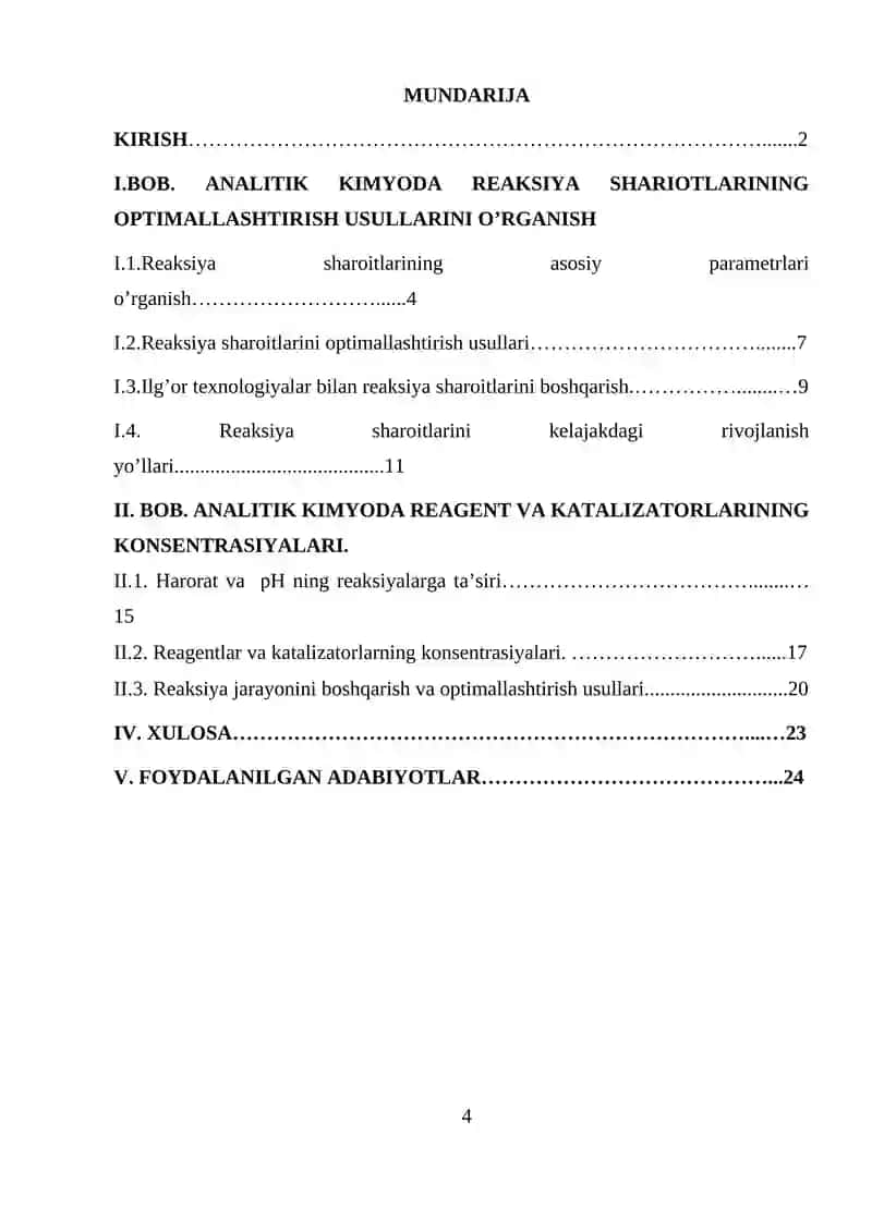 Analitik reaksiyalarni o`tkazish sharoitlari 4