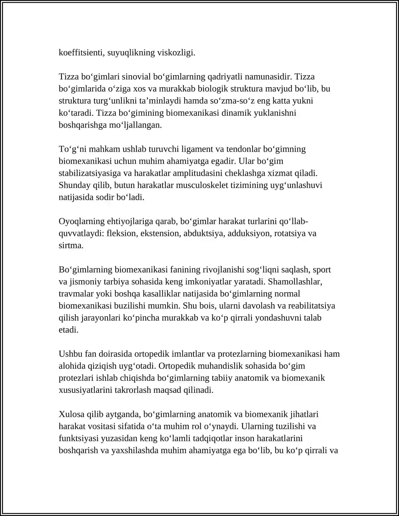 BOʻGIMLARNING BIOMEXANIKASI 4