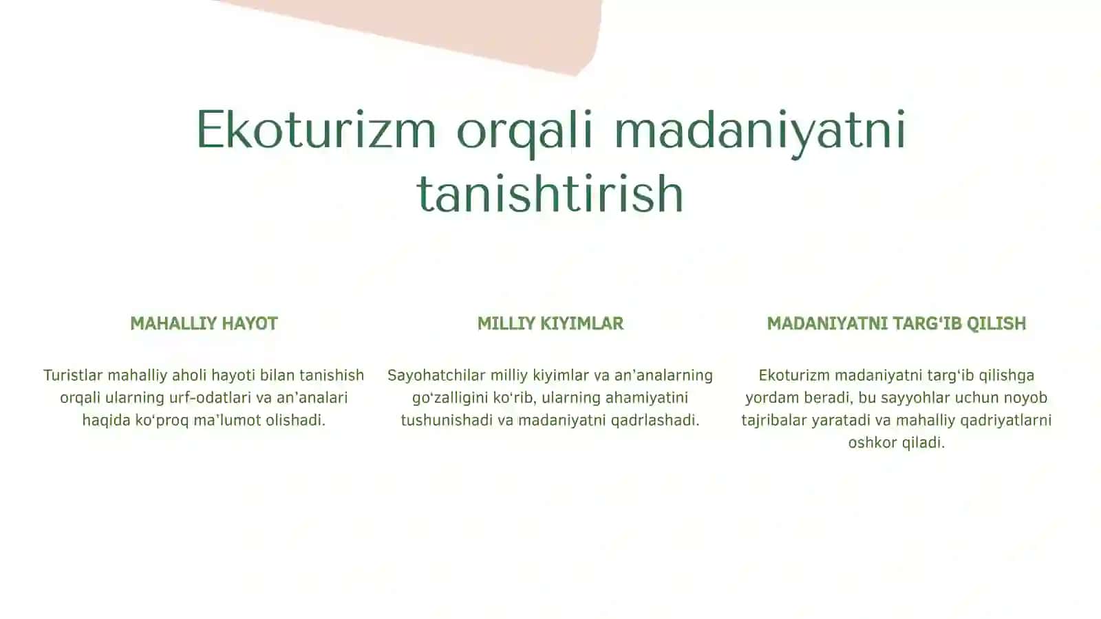 Ekoturizm va Milliy Madaniyat 4