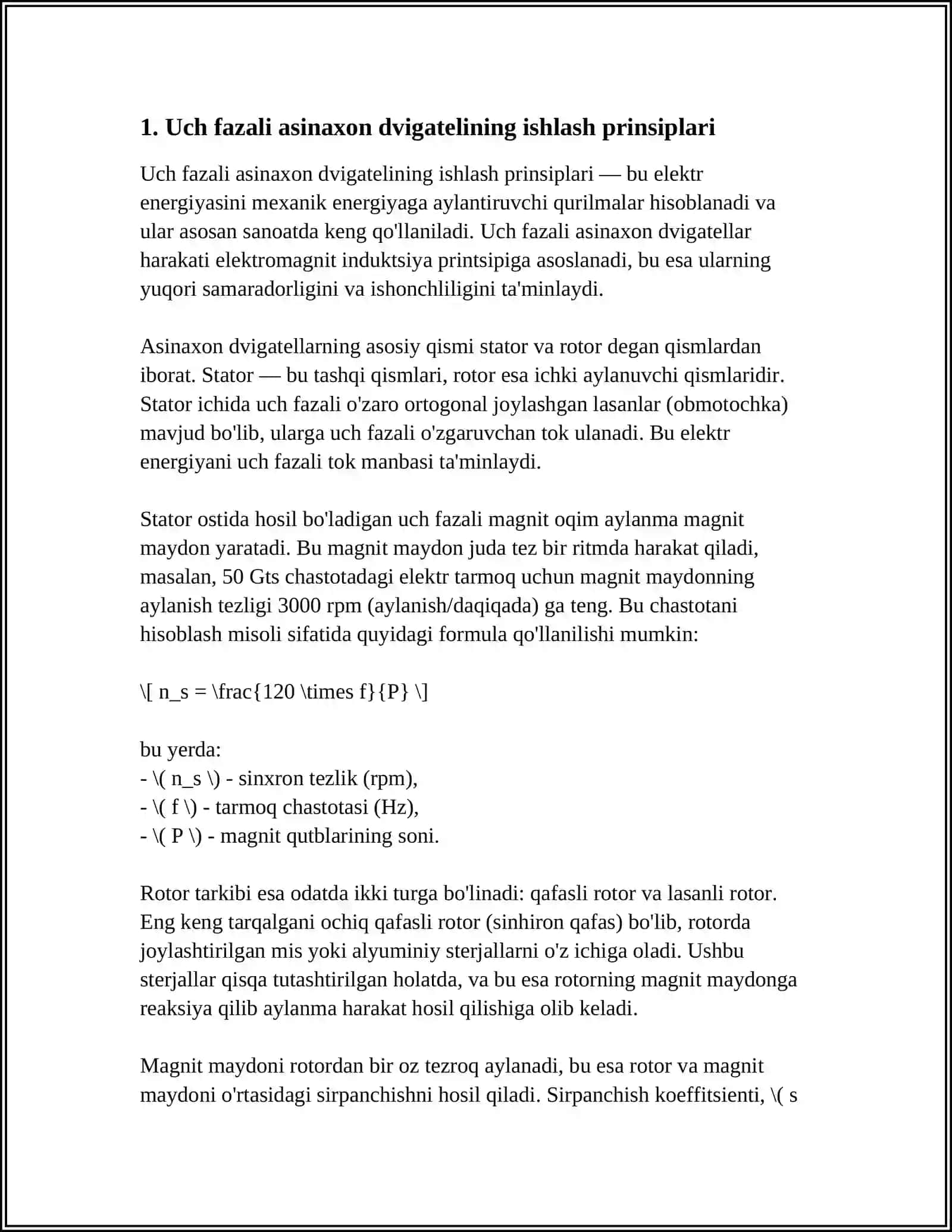 UCH FAZALI ASINXRON DVIGATELINI MAGNITLI ISHGA TUSHIRGICH YORDAMIDA BOSHQARISHNI SINASH 4
