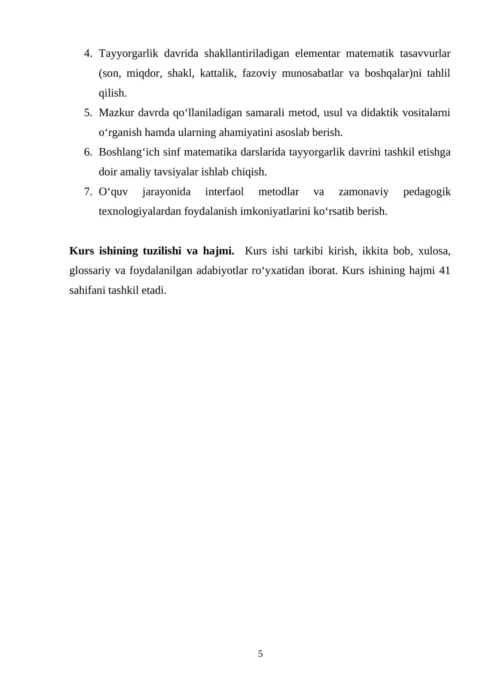 Boshlang'ich sinfda matematika o'qitishda tayyorgarlik davrini tashkil etish metodikasi 4
