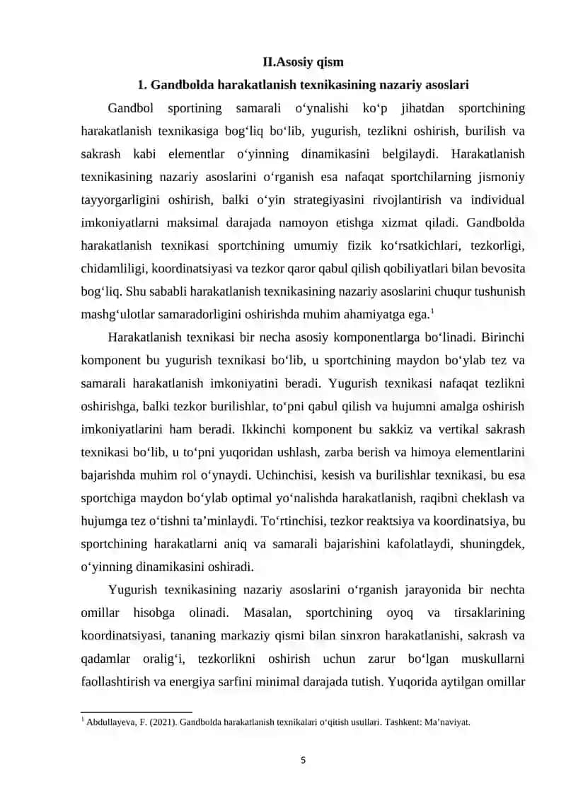 Gandbol o‘yinida harakatlanish (yugurish, sakrash) texnikasini o‘rgatishni yakomillashtirish 4