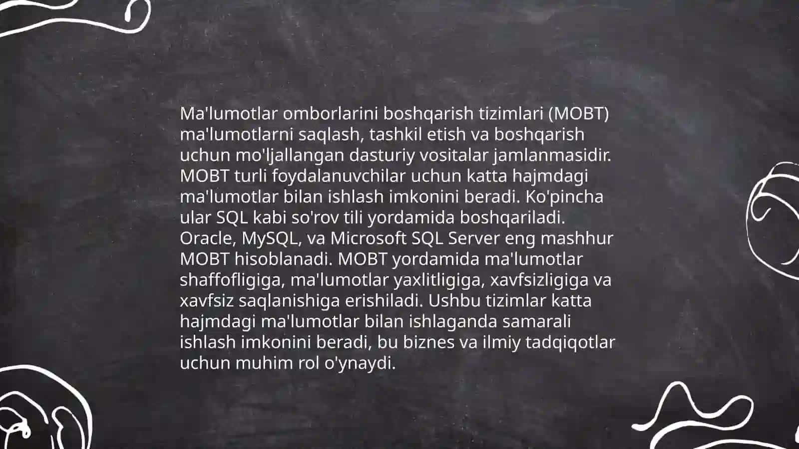 Maʼlumotlarni qayta ishlash tizimlari 4