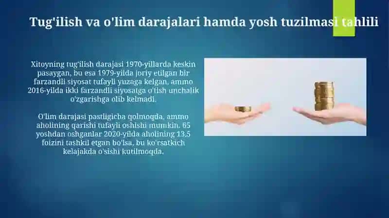 Xitoy davlatining aholisi va mehnat bozori korsatkichlari tahlili 4