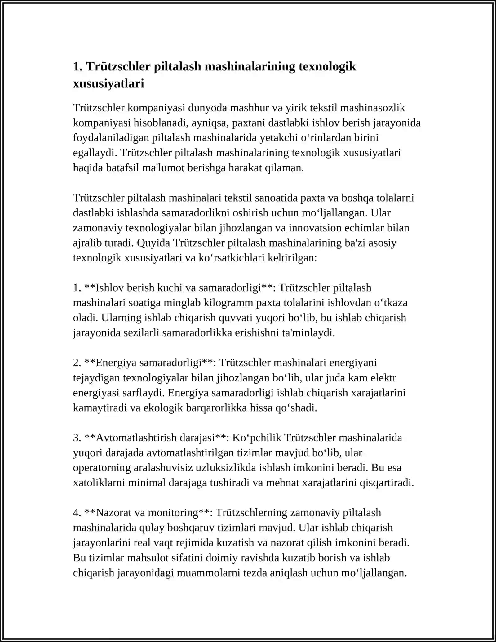 TRUTZCHLER RIETER MORZOLI FIRMALARINING PILTALASH MASHINALARI 4