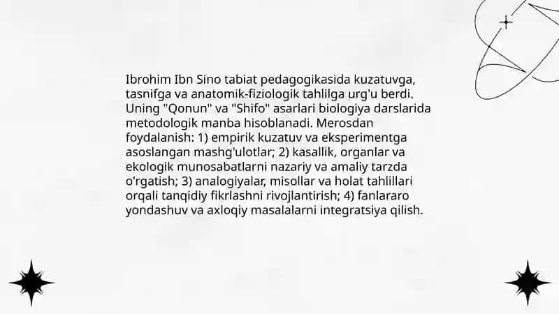 Tabiat bilan tanishtirishda mutafakkirlar merosidan foydalanish 4