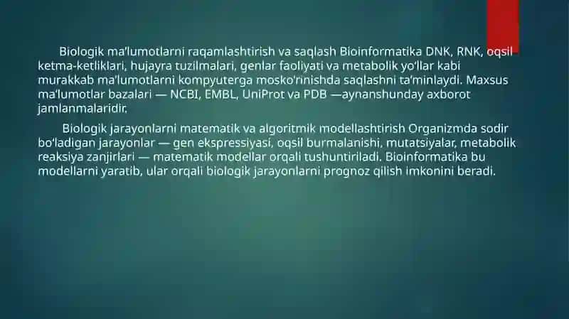 biokimyo va malekular biologiya 4