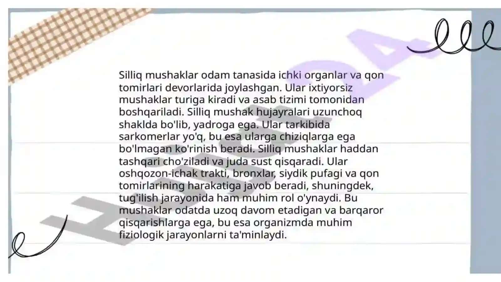 Mavzu:Mushaklar to'g'risida umumiy ma'lumotlar. Mushaklar fiziologiyasi 4