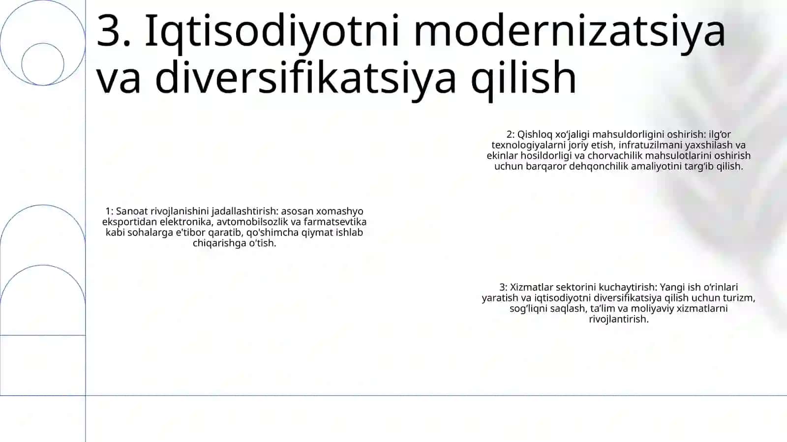 O'Zbekistonni Yanada Rivojlantirish Bo'Yicha " Harakatlar Strategiyasi " Ning Asosiy Yo'Nalishlari 4