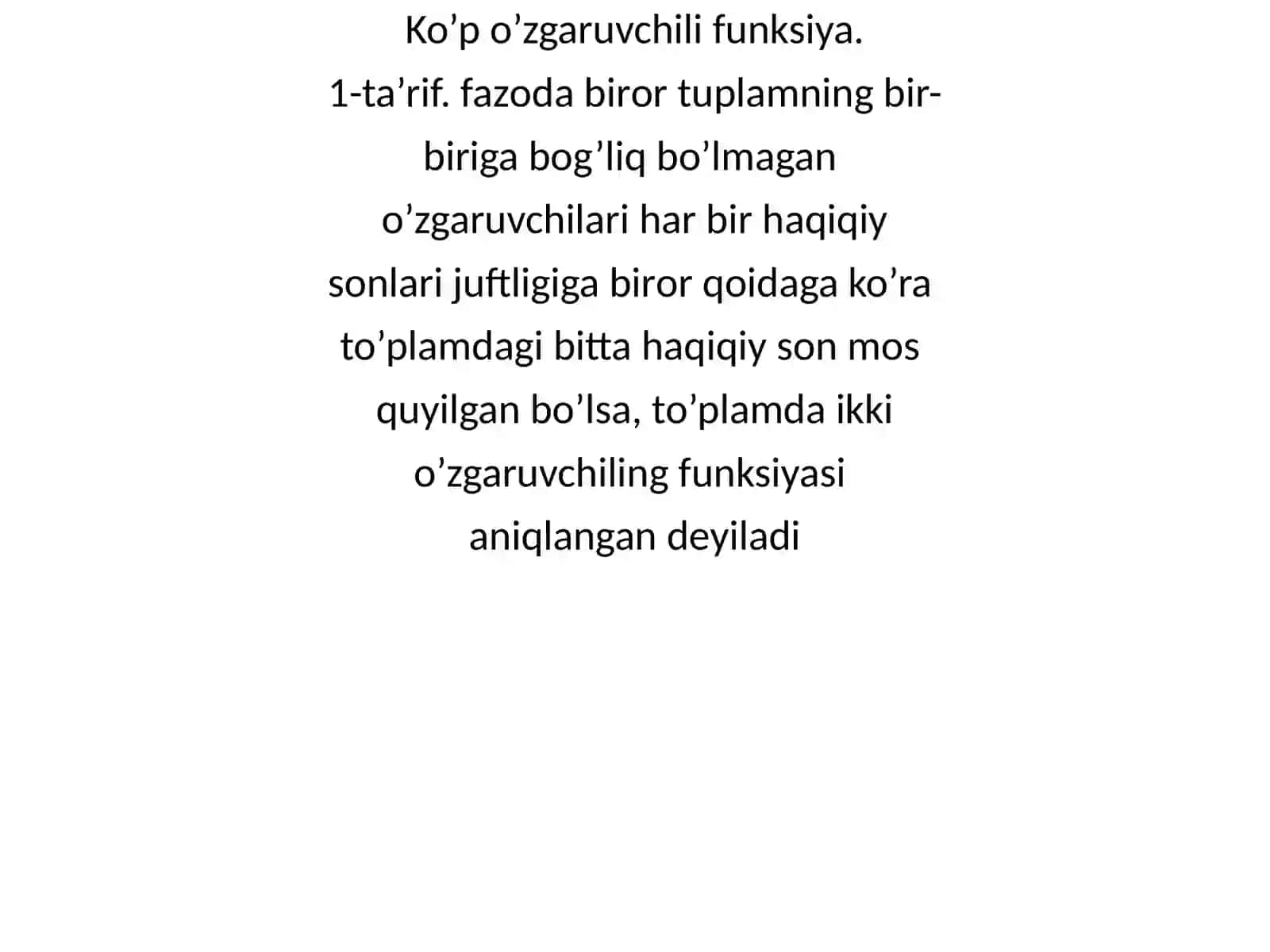 Ko’p o’zgaruvchi funksiya 4