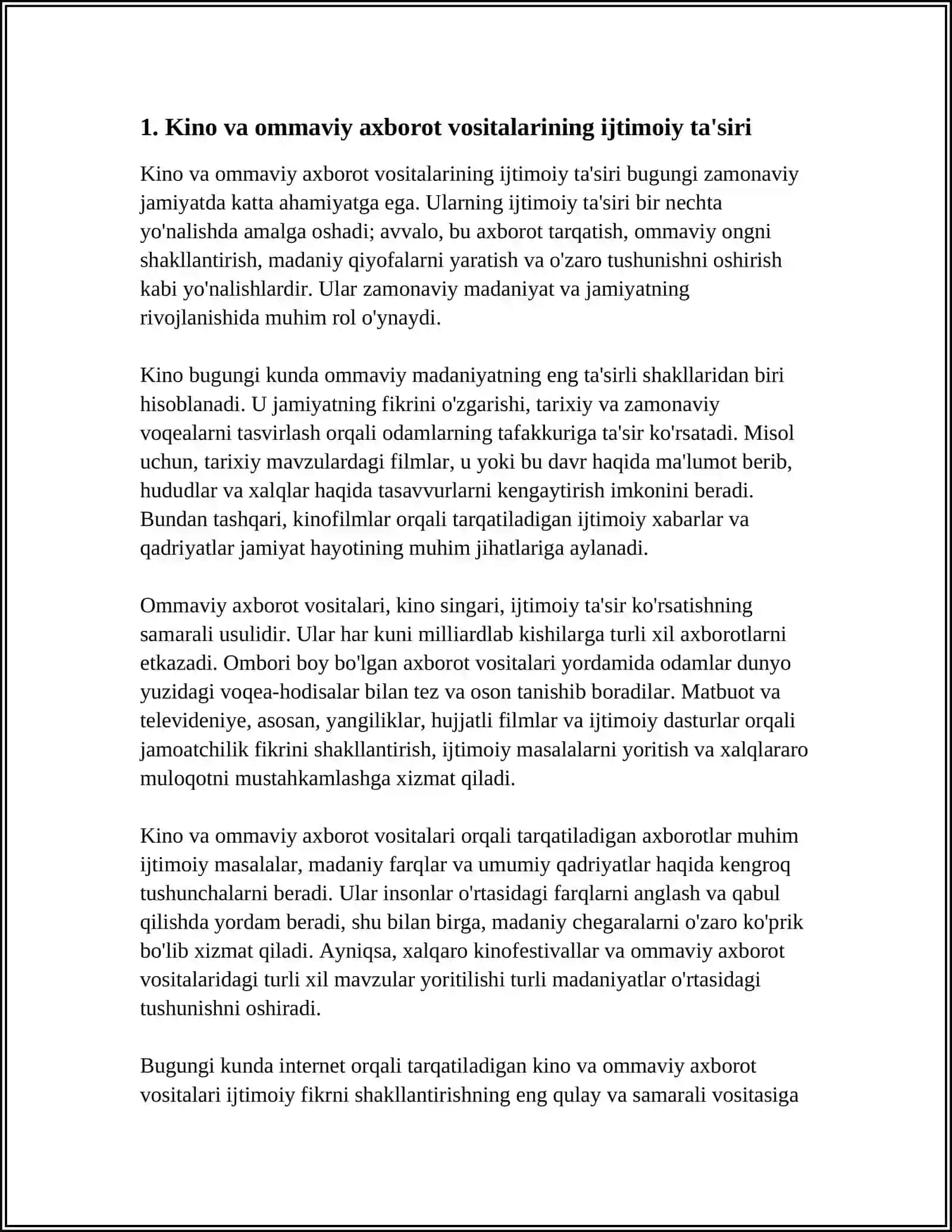 KINO-OMMAVIY AXBOROT VOSITALARIDA MUHIM AHAMIYATGA EGA EKANLIGI 4