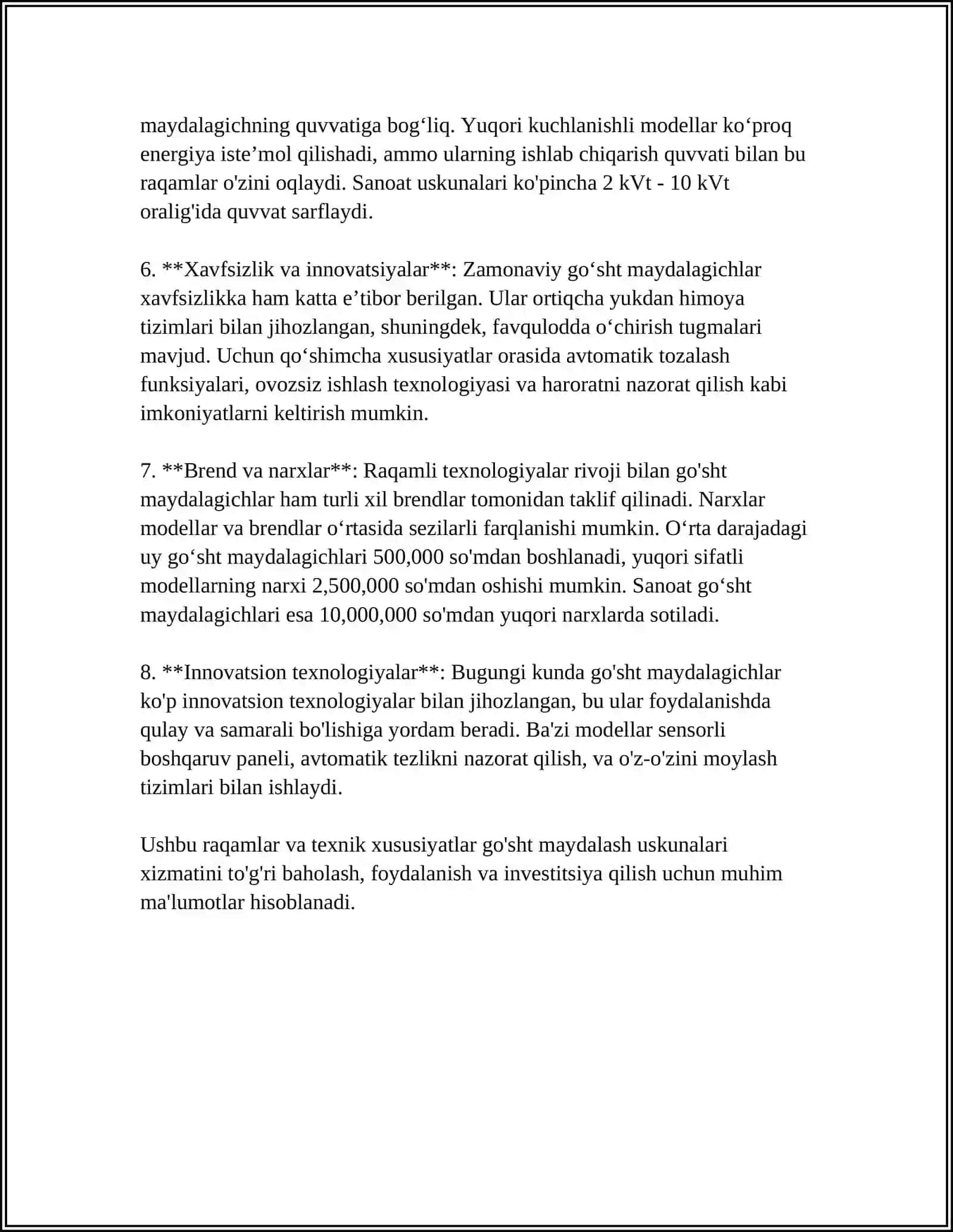 GOʻSHT VA GOʻSHT MAHSULOTLARIGA MEXANIK ISHLOV BERISH JIHOZLARI 4