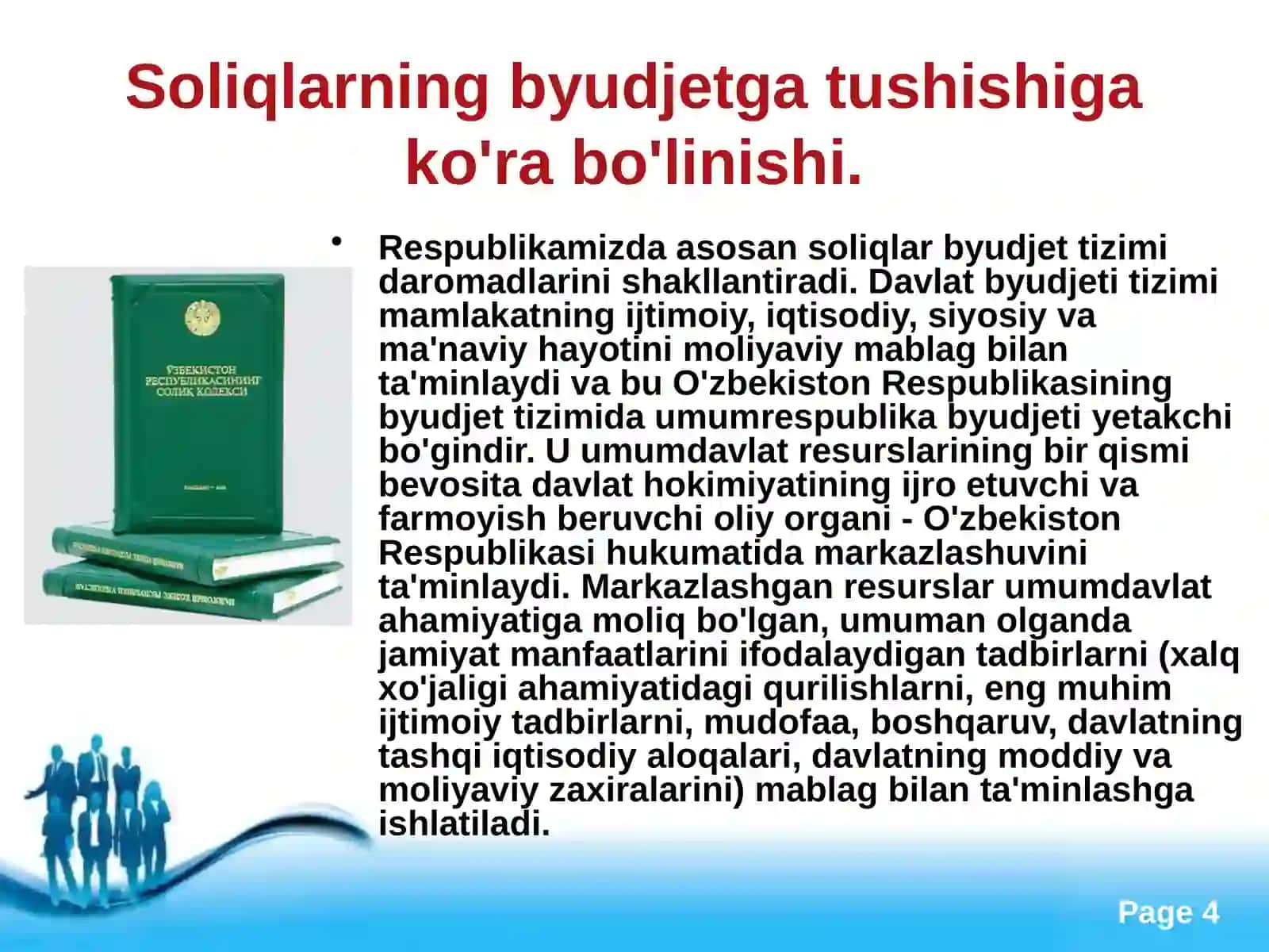 Soliqlar Tizimi Davlat Byudjeti Tizimi 4