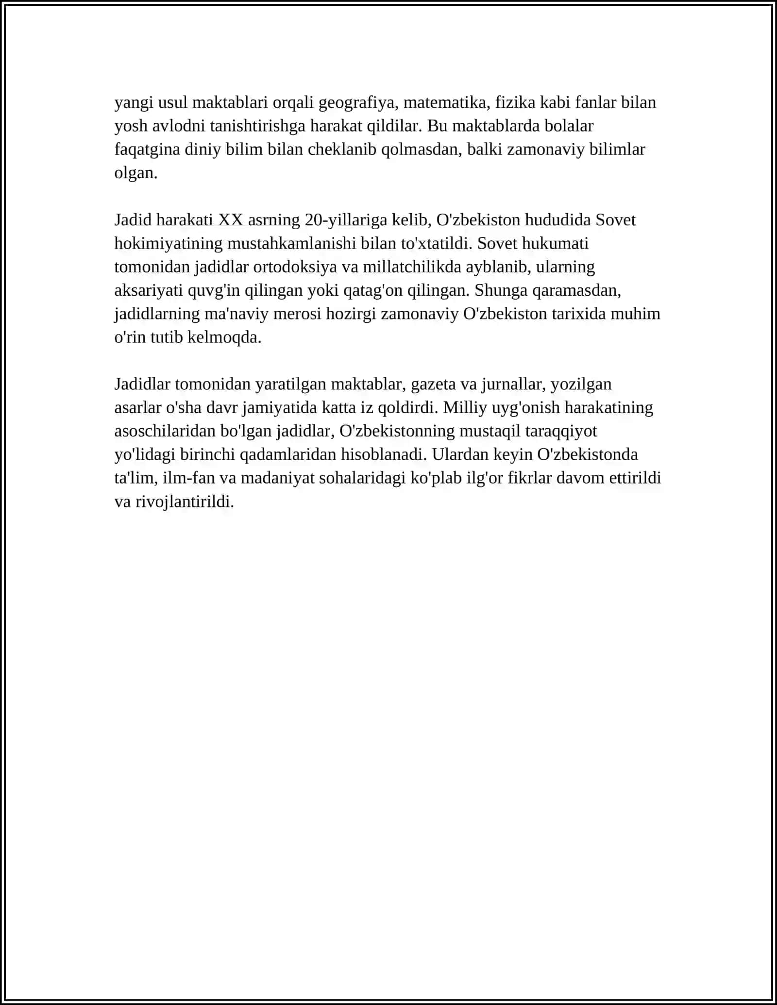 JADID ADABIYOTINING O'ZIGA XOS XUSUSIYATLARI VA JANRLARI 4