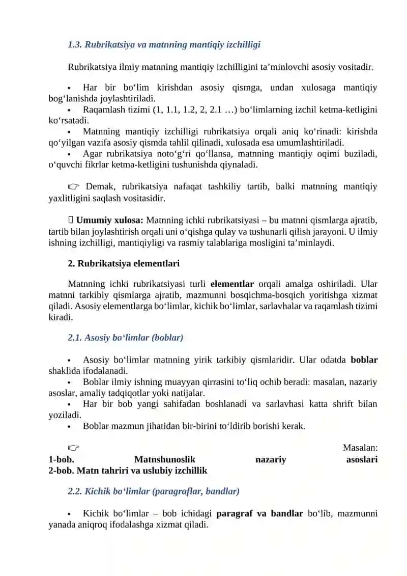 Matnning ichki rubrikatsiyasi 4