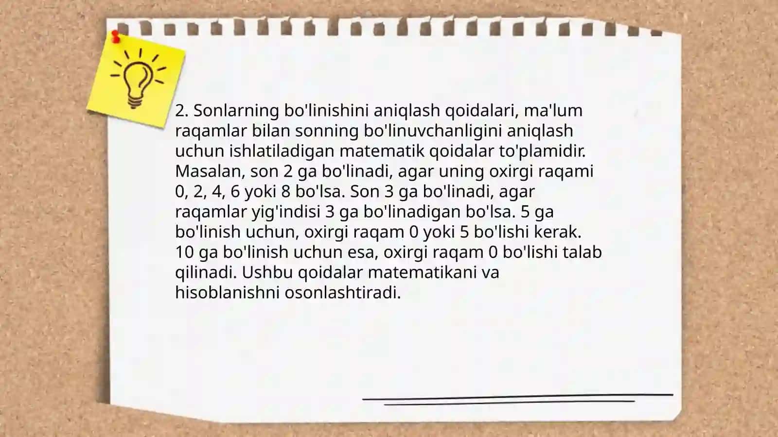 Bo'linish alomatlari 4