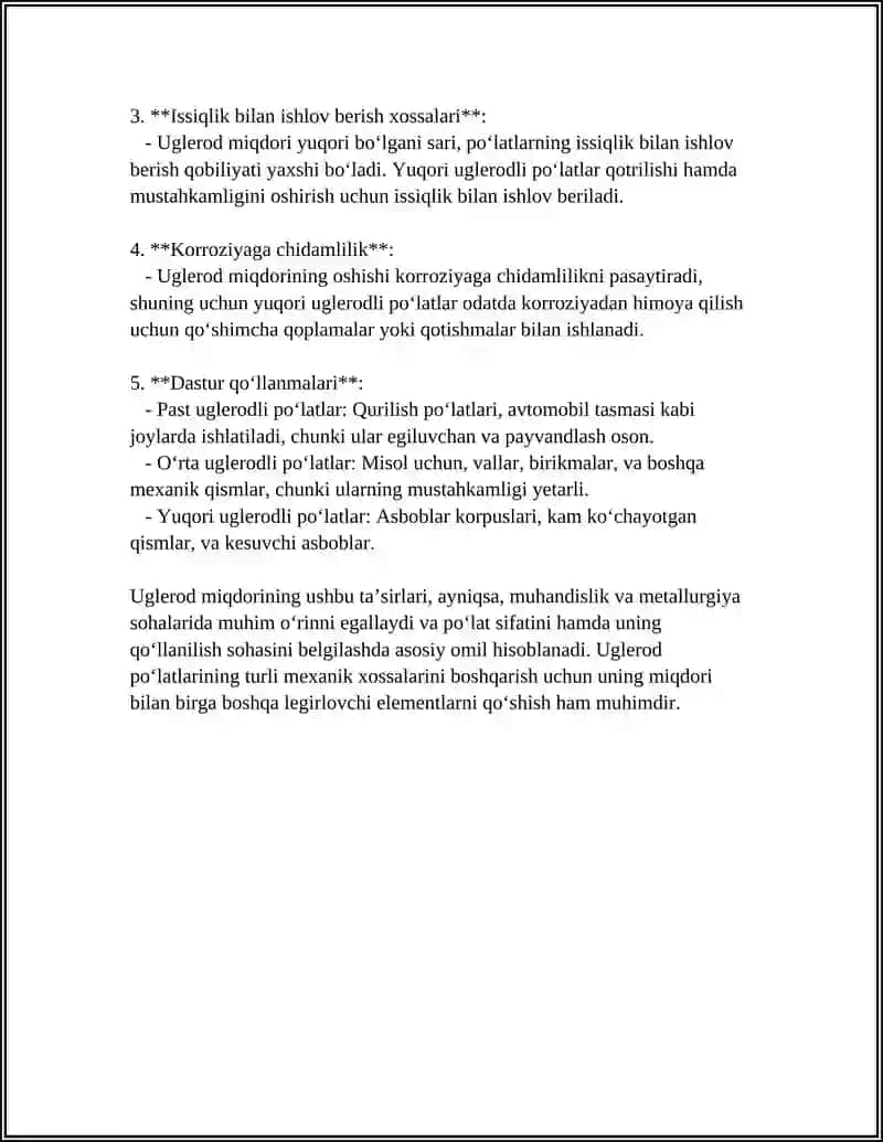 UGLERODLI POʻLATLAR VA LEGIRLANGAN POLATLAR 4