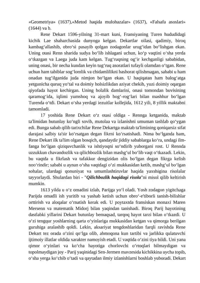 Rene Dekartning ta’limoti va uning mazmuni 4