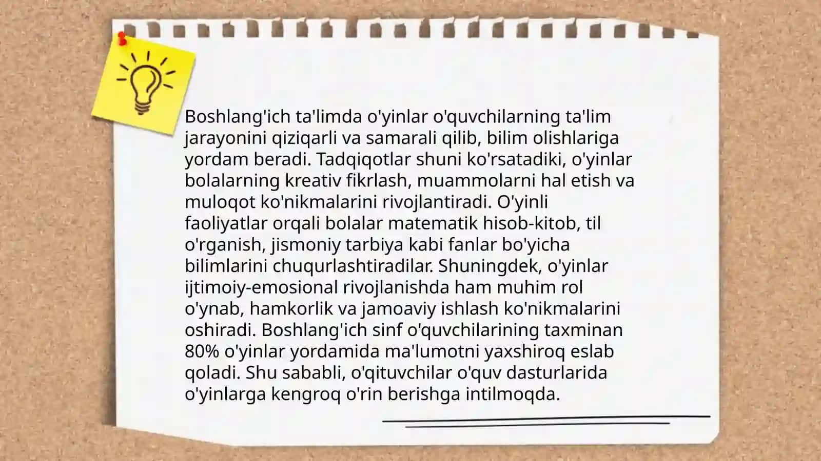 Boshlanĝich ta'lim fanlarini òqitishda talimiy òyinlarning ahamiyati 4