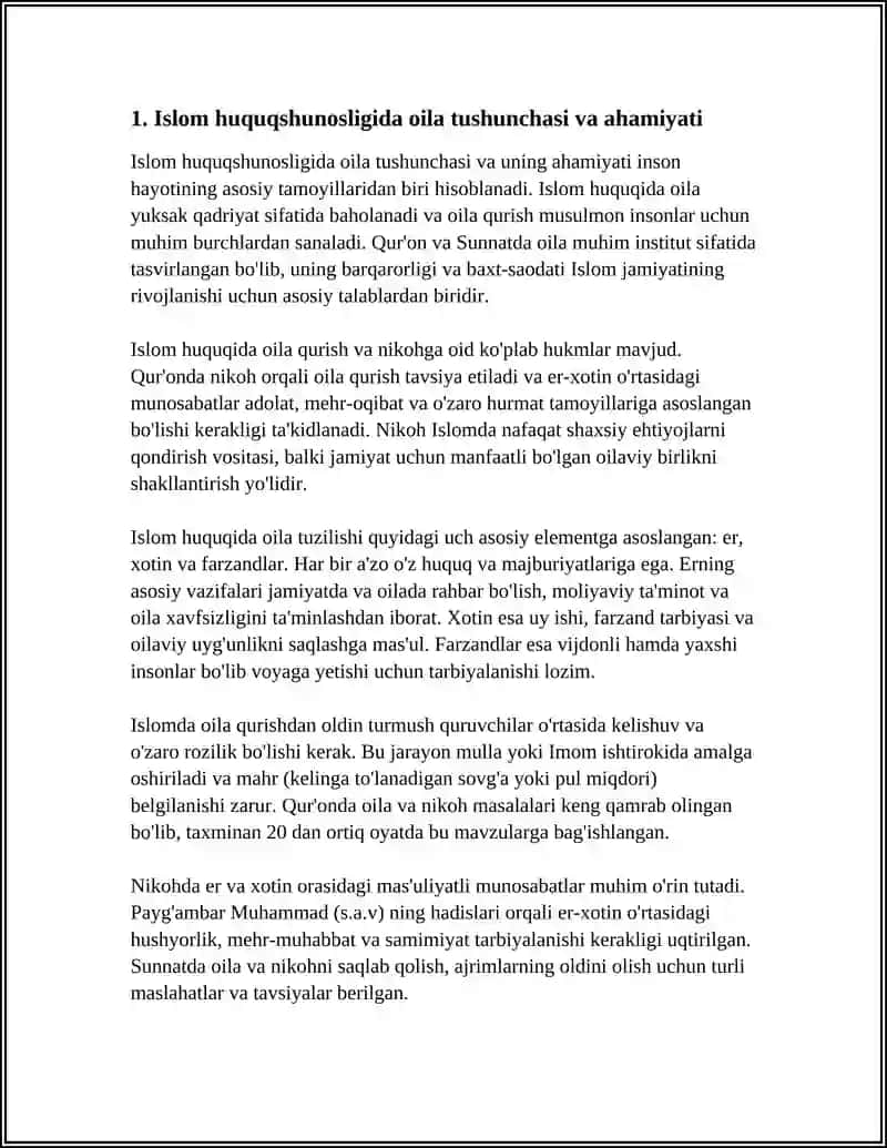 ISLOM HUQUQSHUNOSLIGIDA OILA NIKOH TALOQ IDDA ZIHOR TUSHUNCHALARI 4