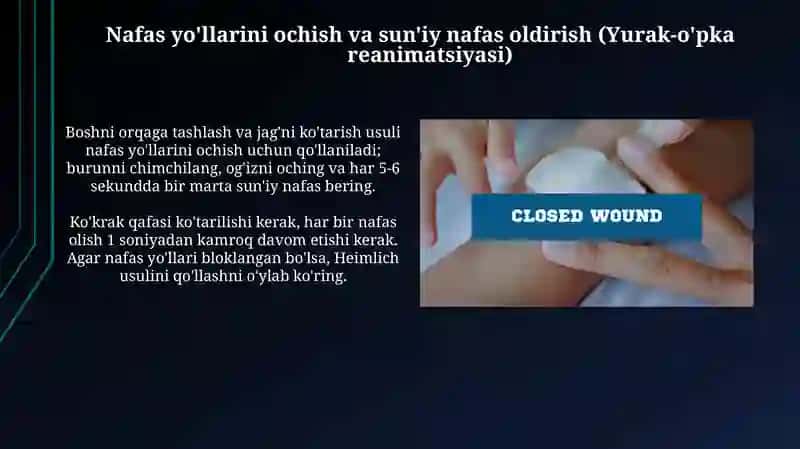 Hayotga tahdid soluvchi holatlarda birinchi yordam ko'rsatish 4