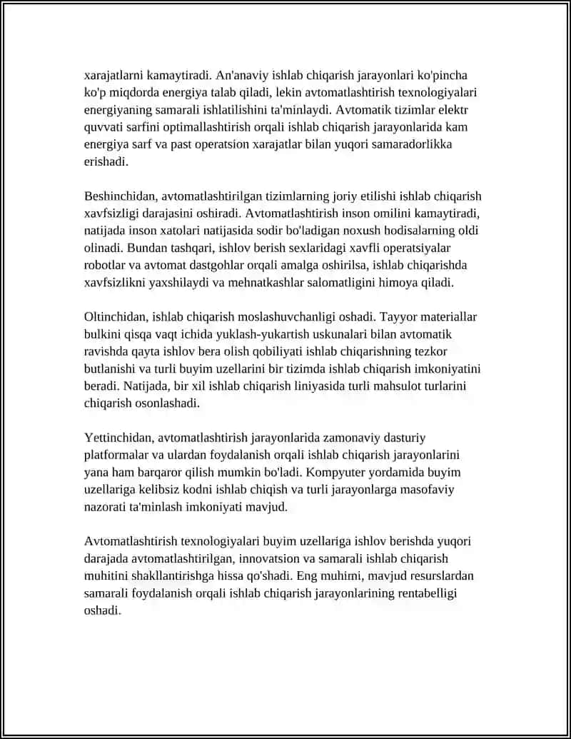 BUYIM UZELLARIGA ISHLOV BERISHNI TAKOMILLASHTIRISH 4