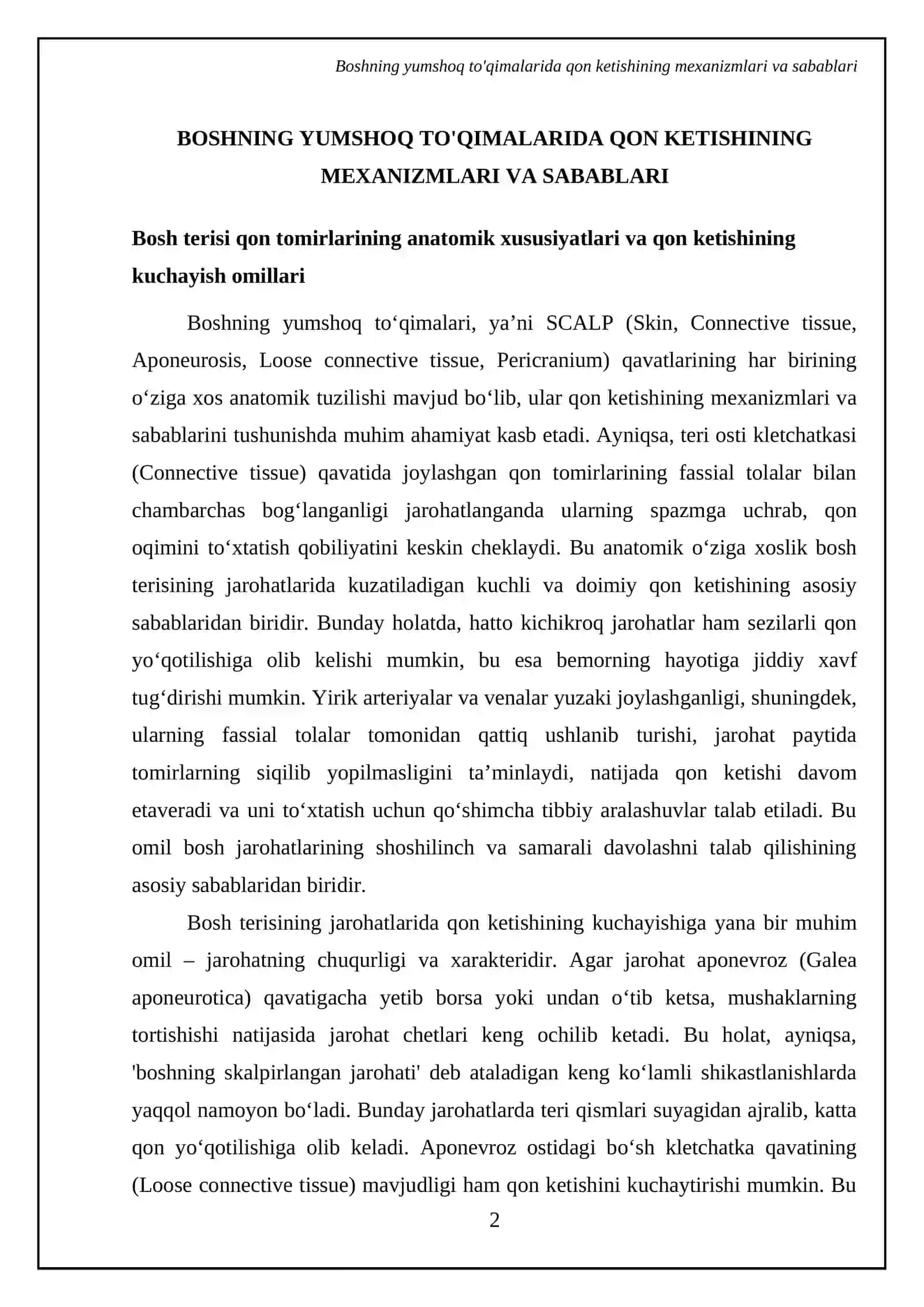 Boshning yumshoq toqimalari, venoz sinuslardan ketayotgan qonni to'xtatish 4