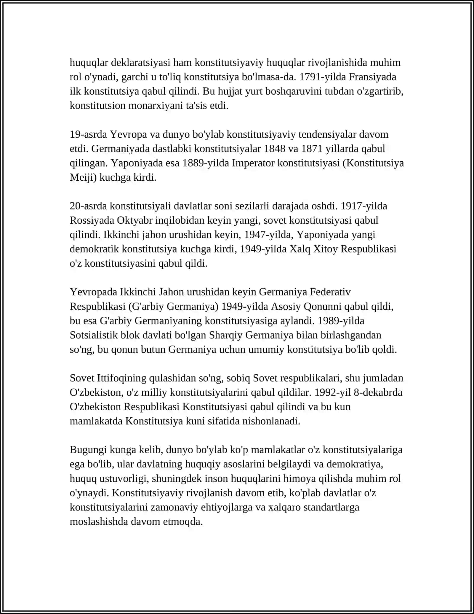 KONSTITUTSIYA FAROVON HAYOTIMIZNING POYDEVORI 4
