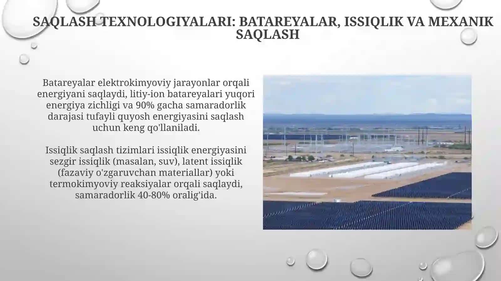 Quyosh energetikasi va energiya saqlash asoslari 4