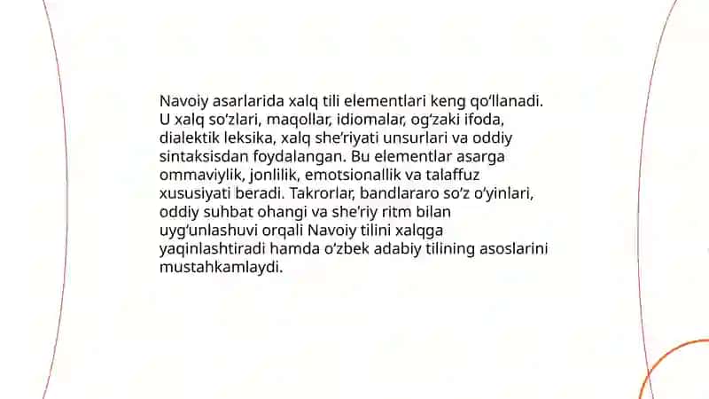 Alisher Navoiy va o'zbek adabiy tilining paydo bo'lishi 4