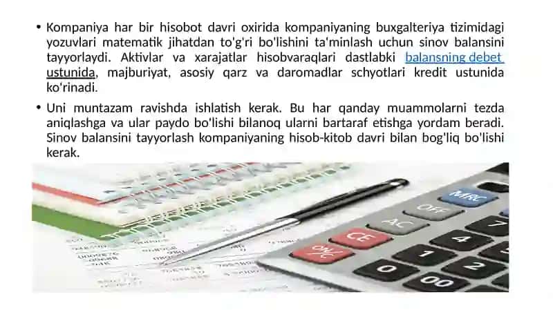 SINOV BALANSIDAN MOLIYAVIY HISOBOTLARNI TUZISH TARTIBI 4