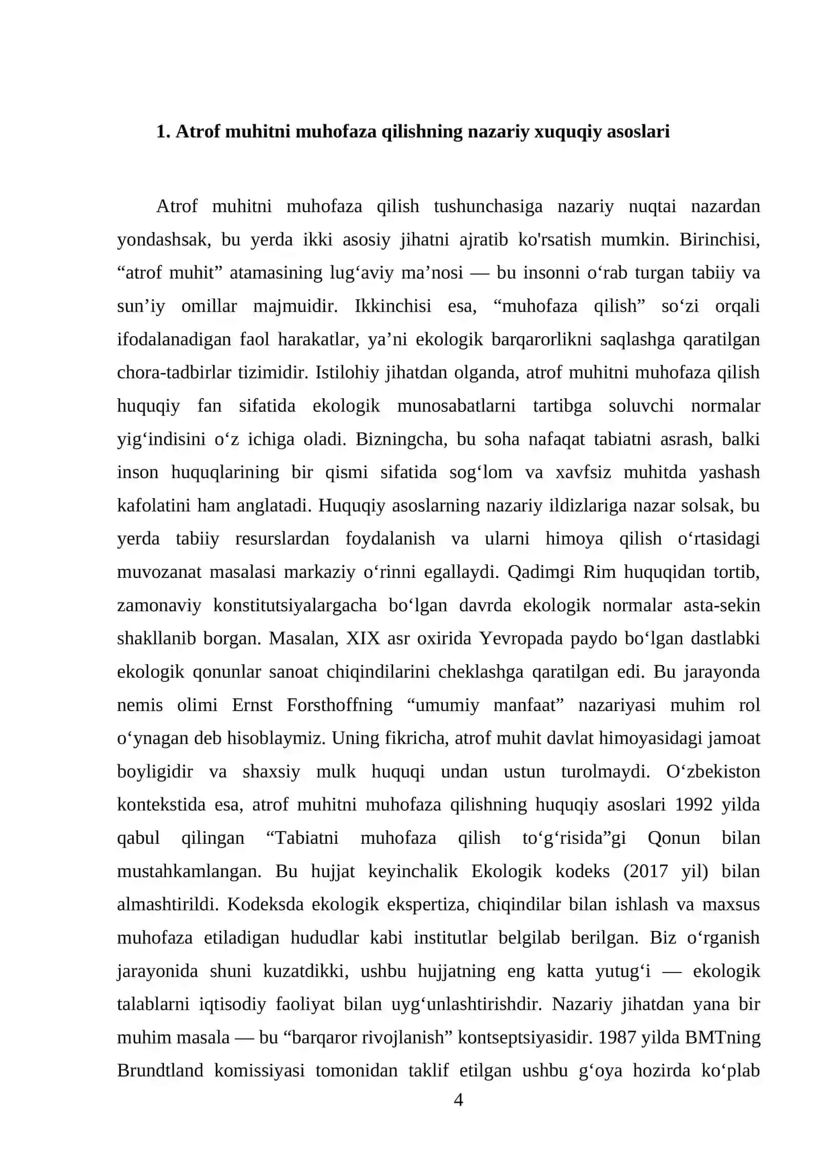 Atrof muhitni muhofaza qilishning xuquqiy asoslari va halqaro ekologik hamkorliklar 4