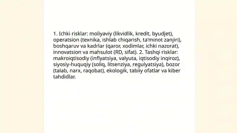 Tadbirkorlik risqi va uni boshqarish 4