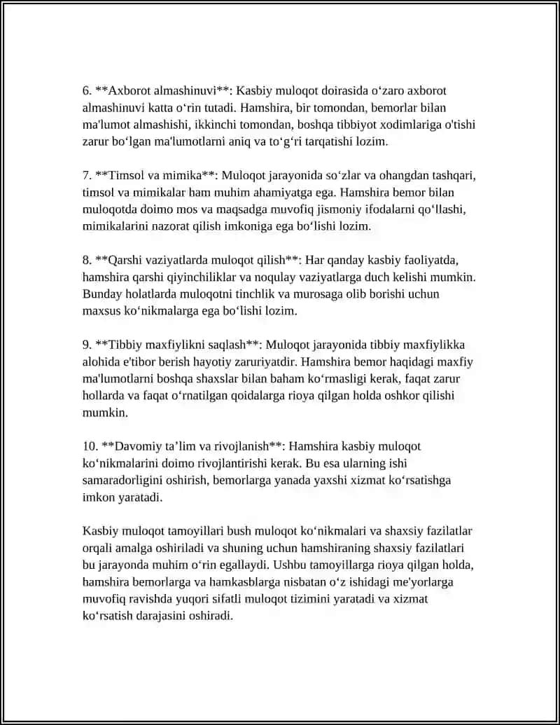 MULOQOT KOʻNIKMALARI VA HAMSHIRANING SHAXSIY FAZILATLARI 4
