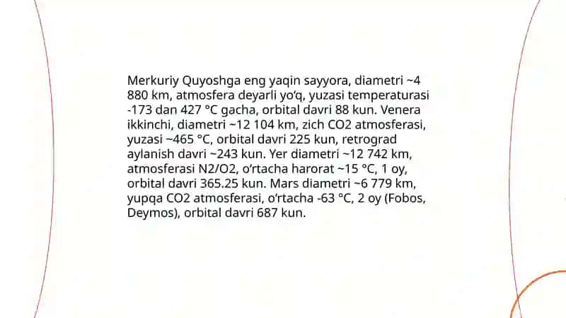 Quyosh Tizimi Sayyoralari 4